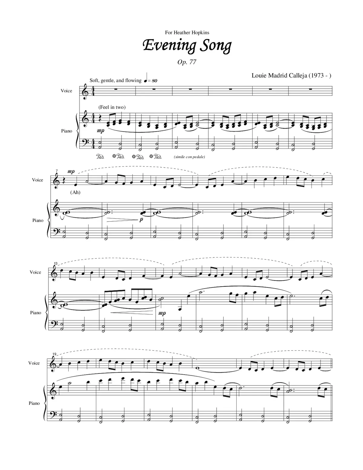 Evening Song, Op. 77 - Page 1