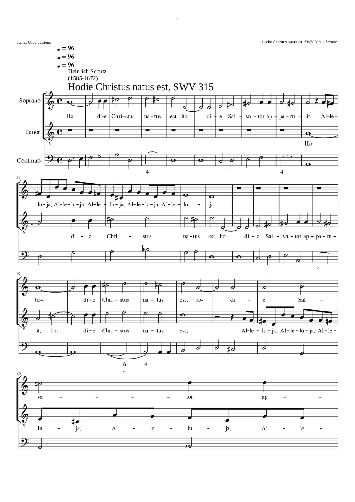 Hodie Christus natus est SWV 315 - Page 1