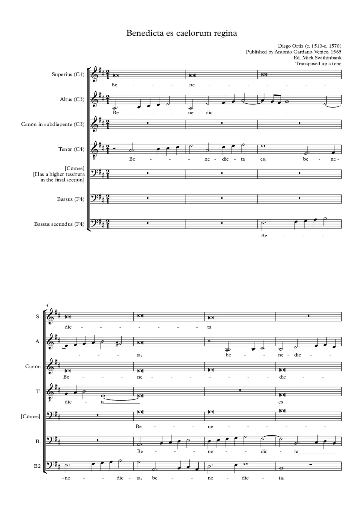 Benedicta es caelorum regina - Page 1