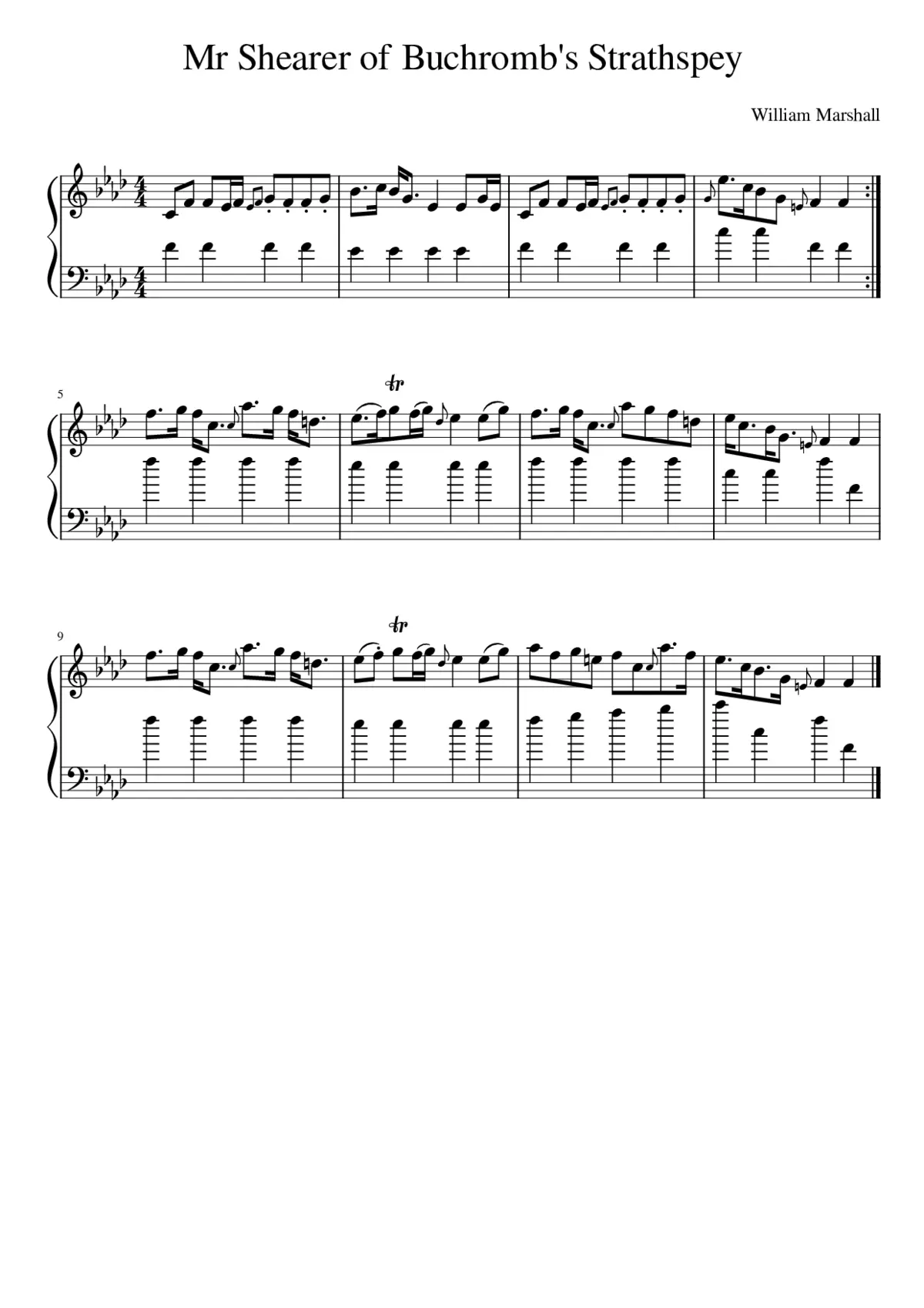 Mr Shearer of Buchromb's Strathspey - Page 1