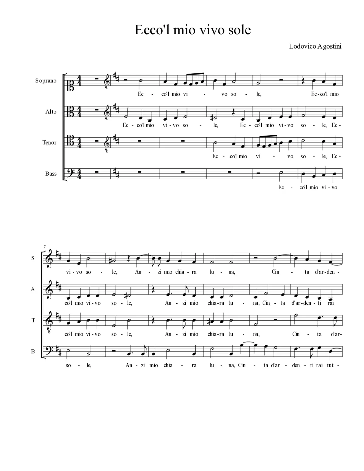 Ecco'l mio vivo sole - Page 1