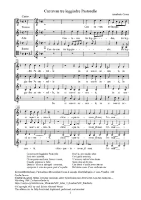 Cantavan tre leggiadre Pastorelle