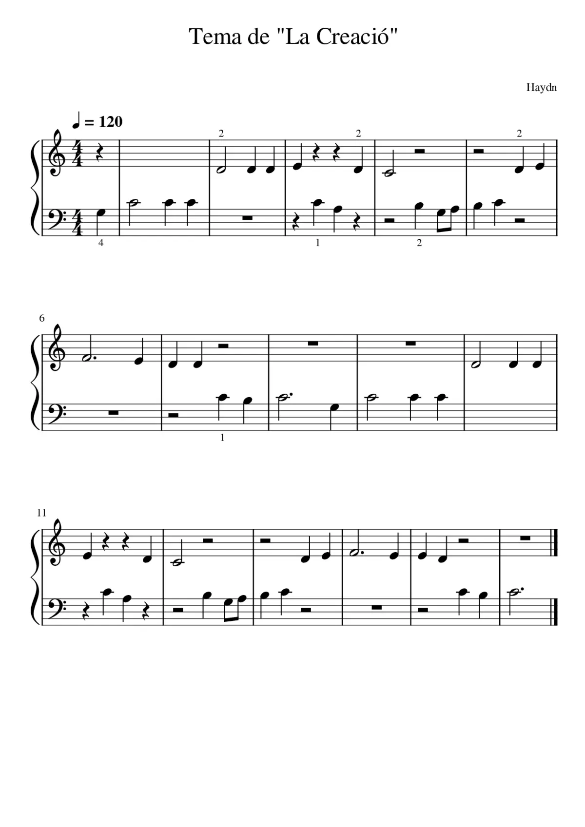 Tema de La Creació - Haydn - Page 1