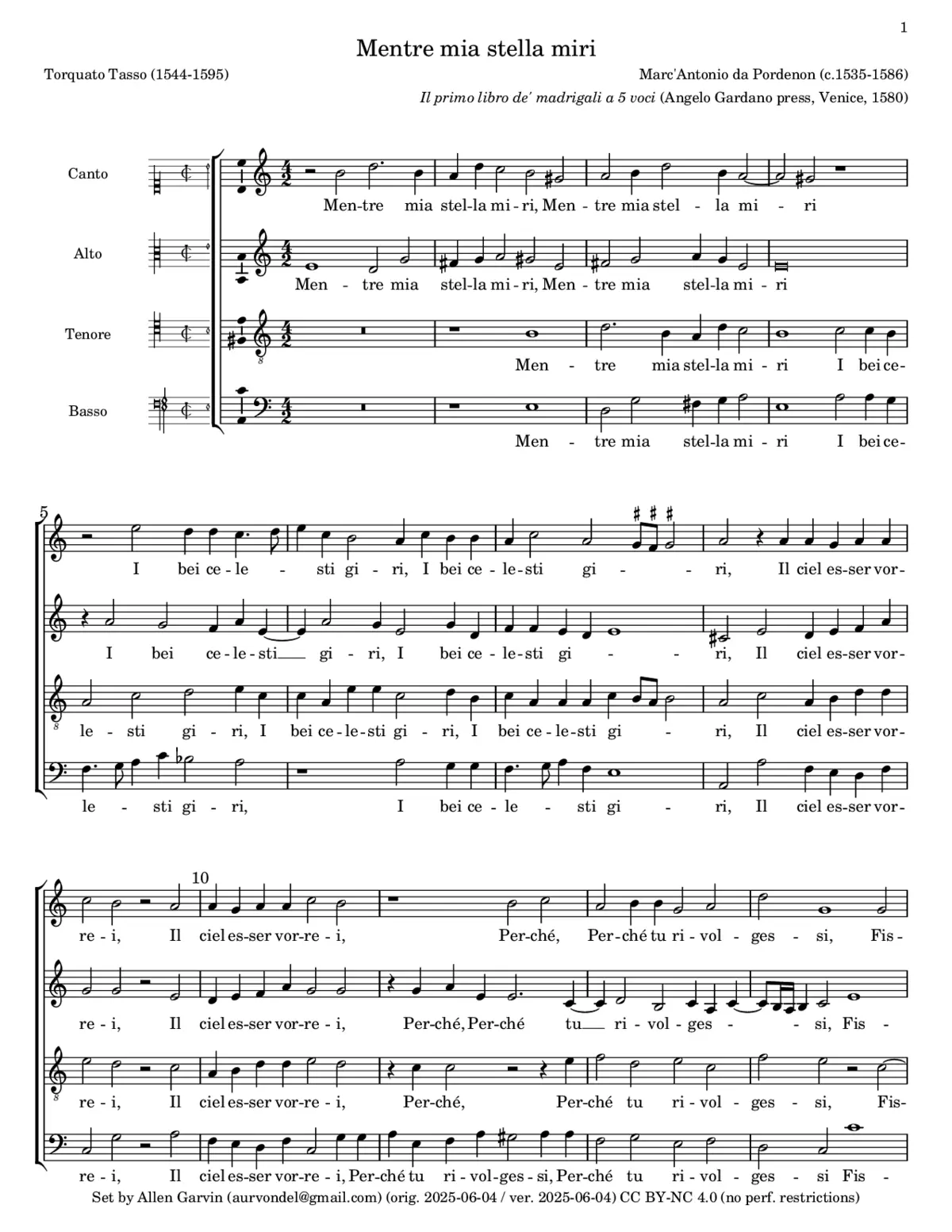 Mentre mia stella miri - Page 1