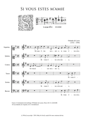 Si vous estes m'amie