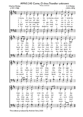 Come, O thou traveller unknown (Colchester)