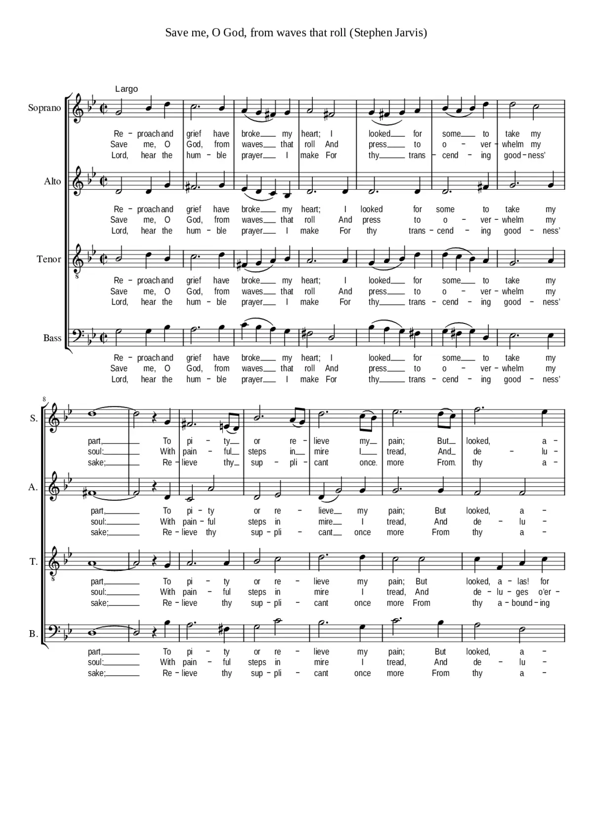 Save me O God from waves that roll - Page 1