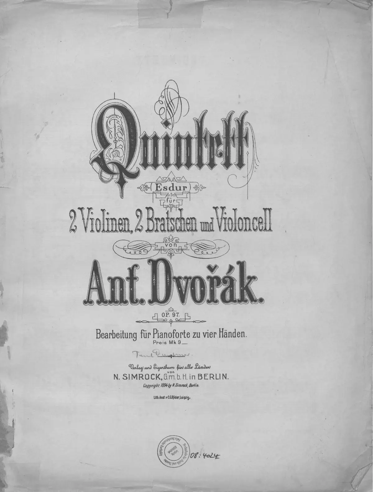 String Quintet No.3 - Page 1