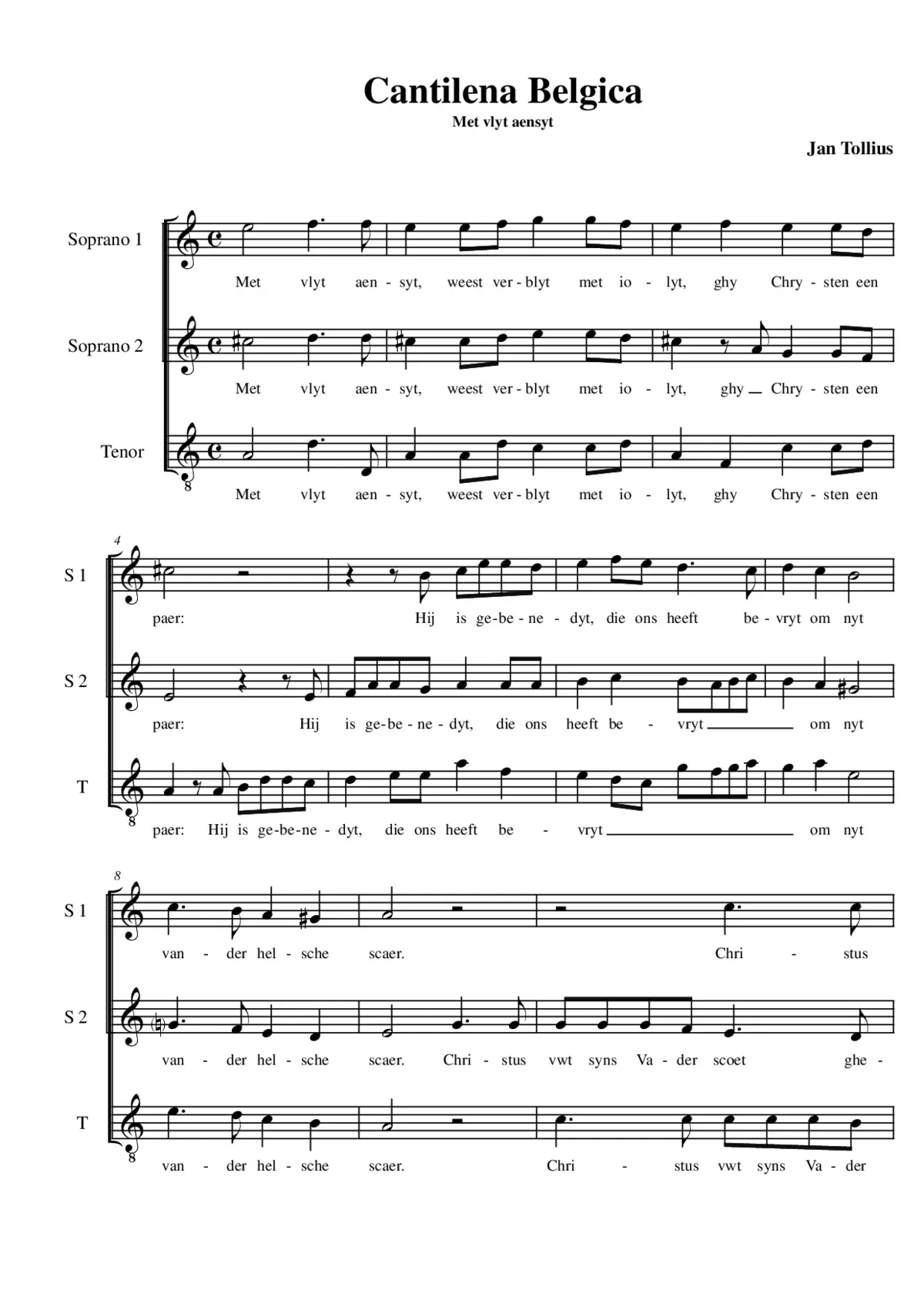 Cantilena Belgica "Met vlyt aensyt" - Page 1