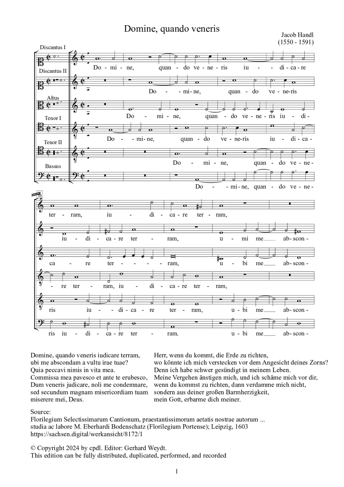 Domine, quando veneris - Page 1