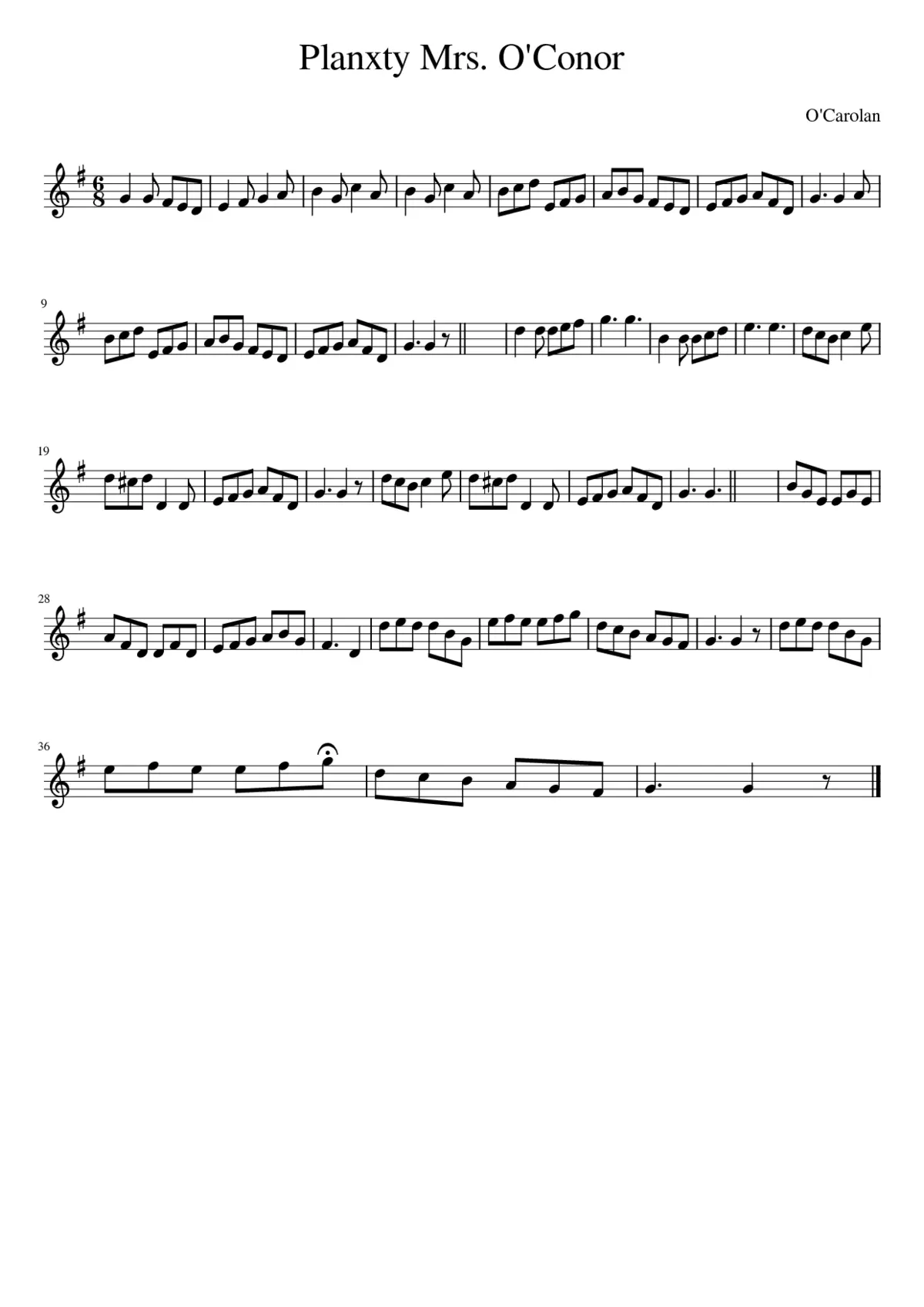 Planxty Mrs. O'Conor - Page 1