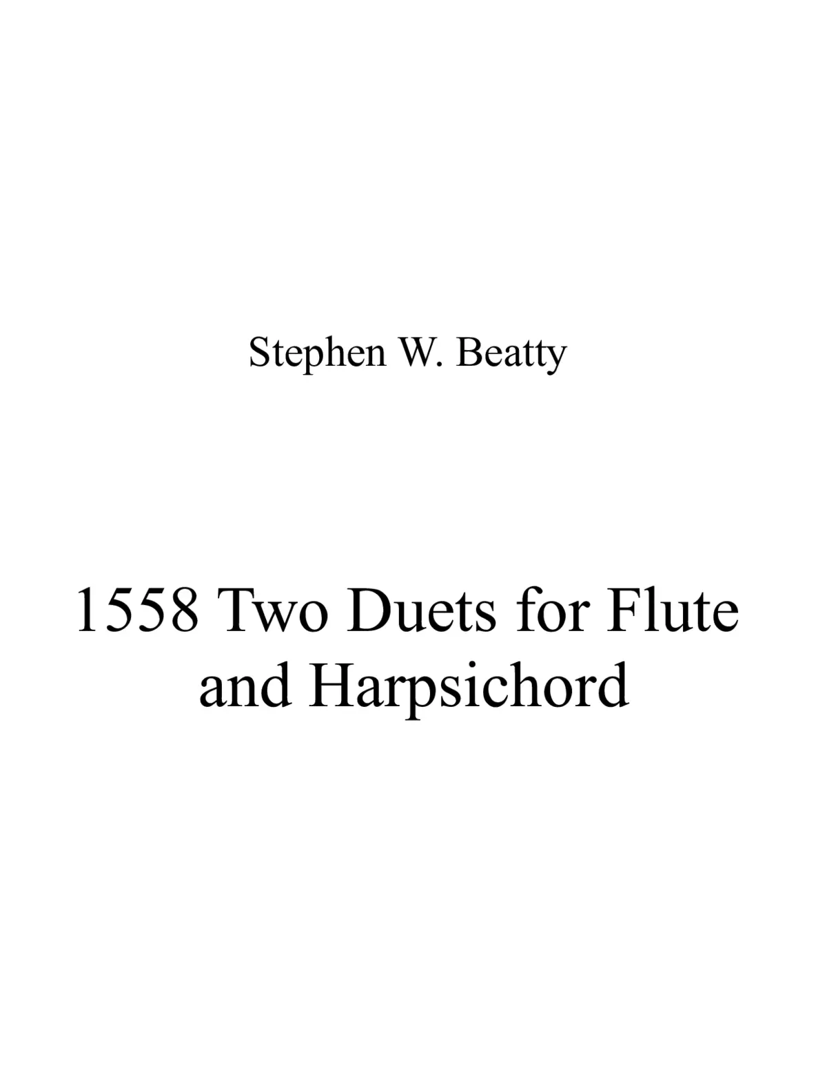 Two Duets for Flute and Harpsichord - Page 1