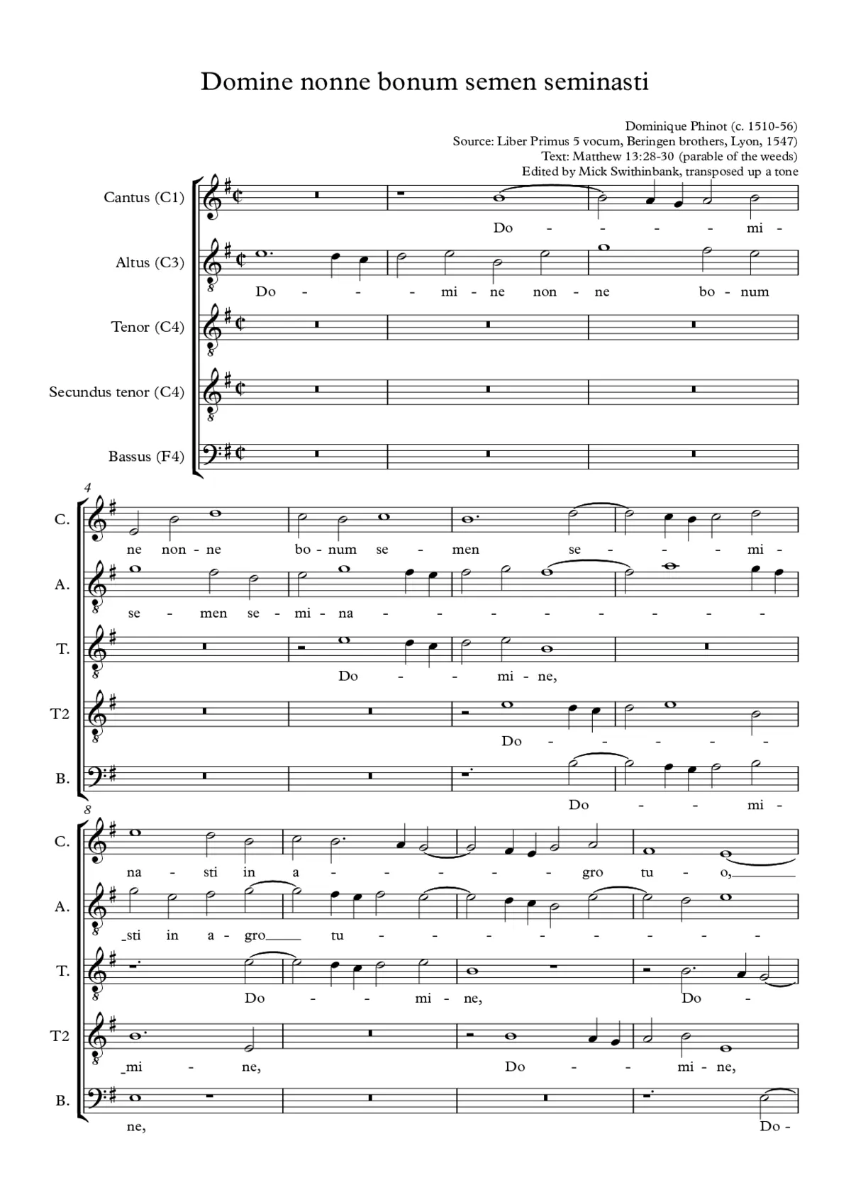 Domine nonne bonum semen seminasti - Page 1