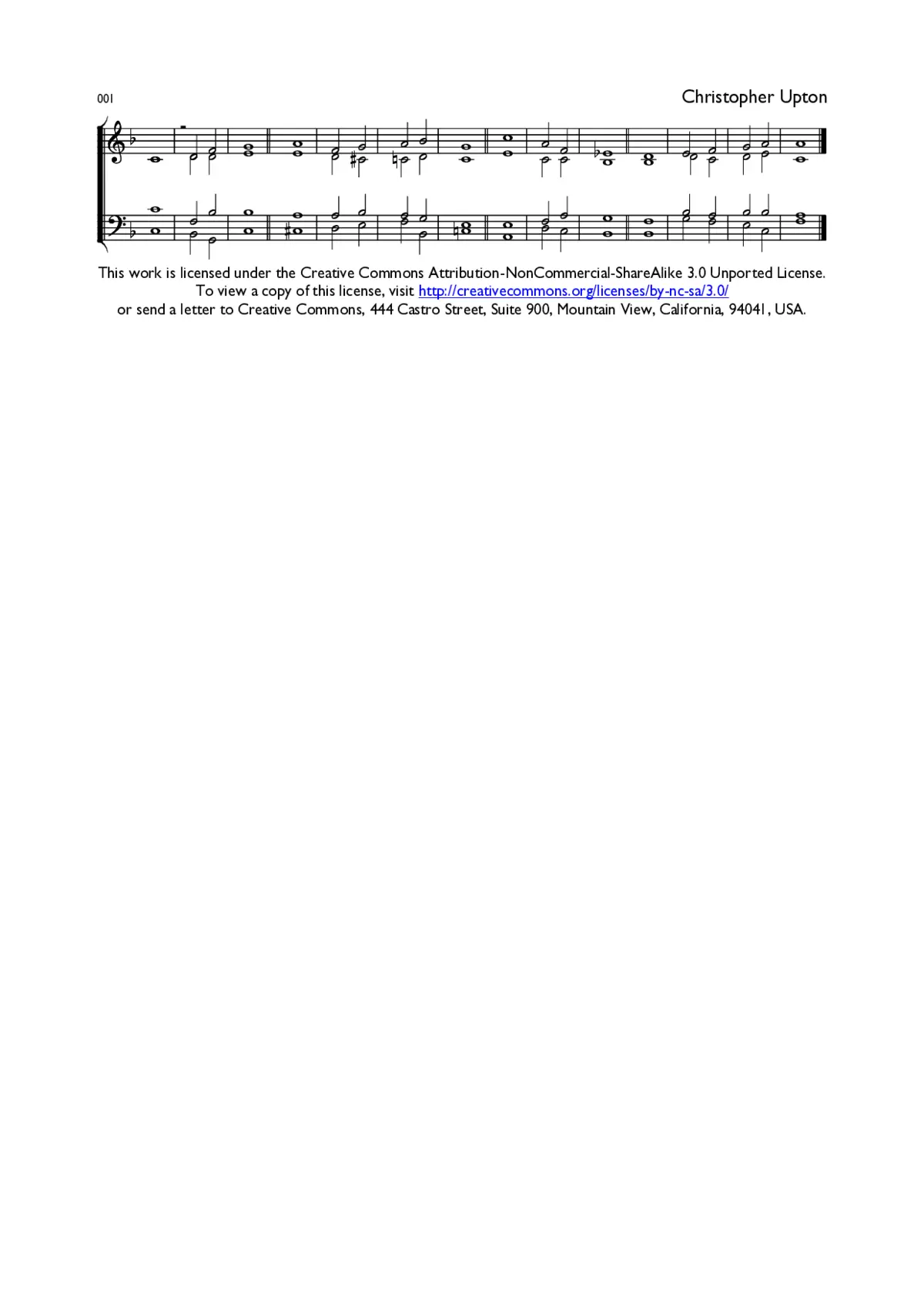 Double Chant 001 in F Major - Page 1