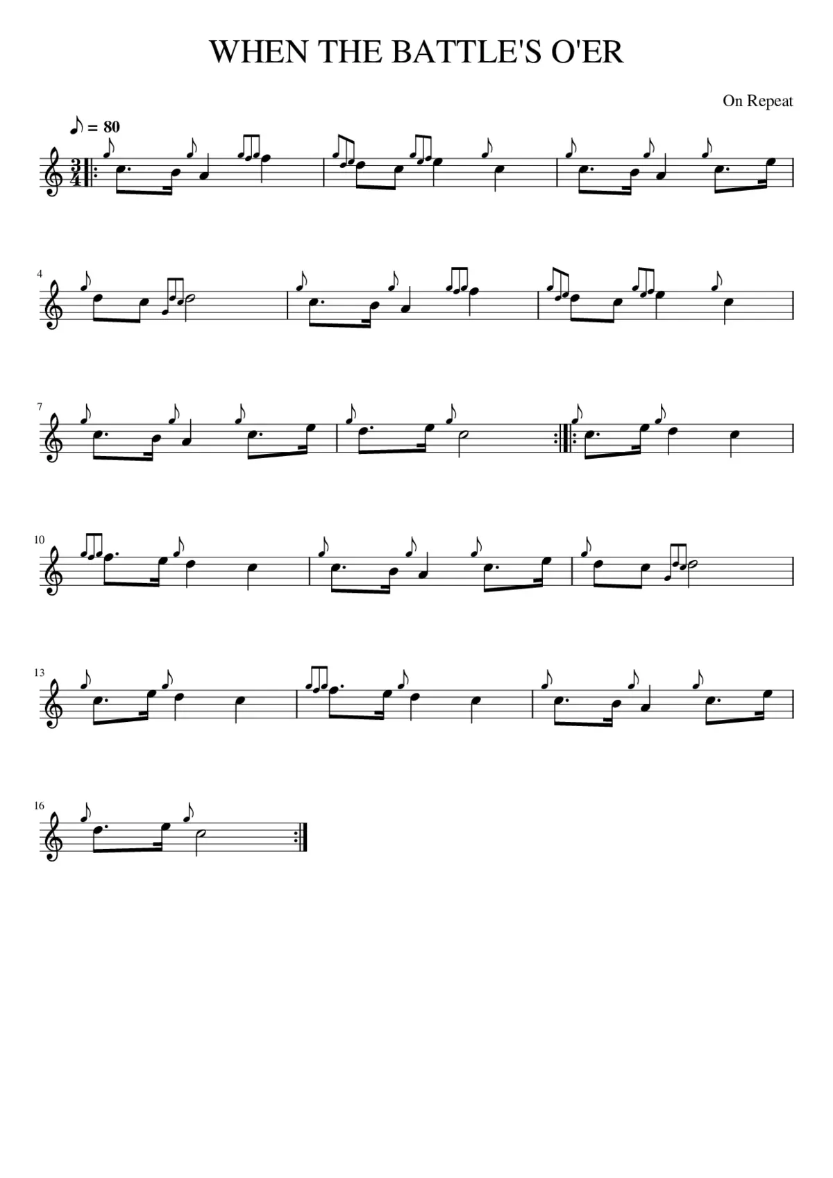 WHEN THE BATTLE'S O'ER - Page 1