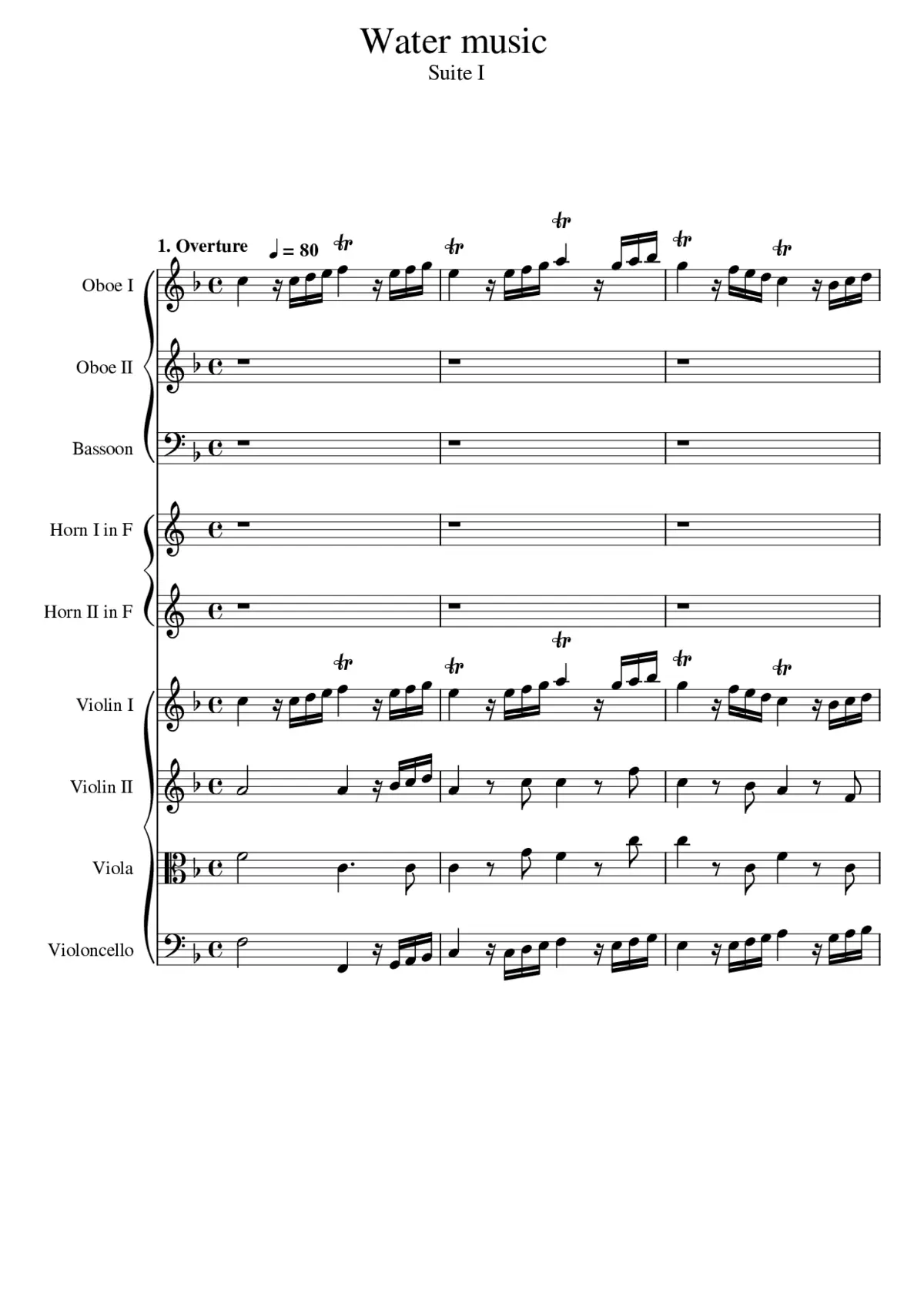 Water Music HWV 348-350 - Page 1