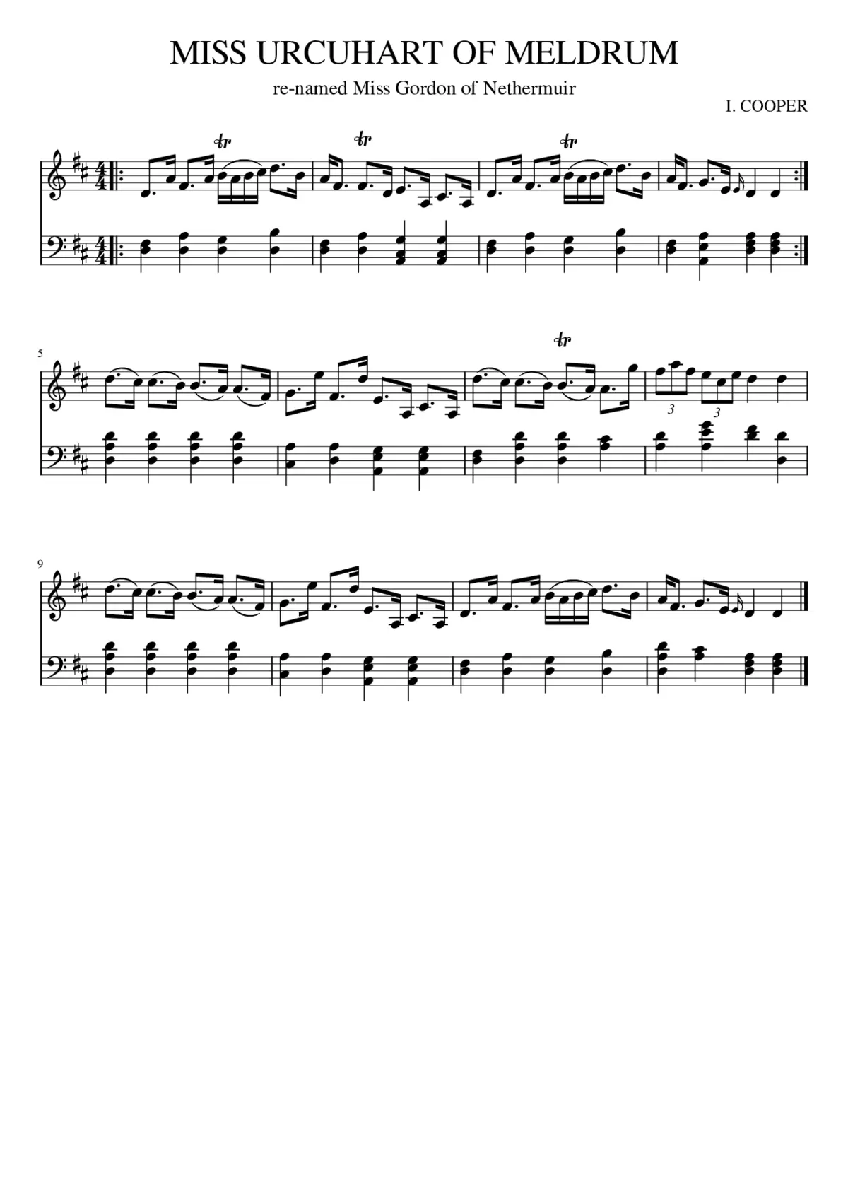 MISS URCUHART OF MELDRUM - Page 1