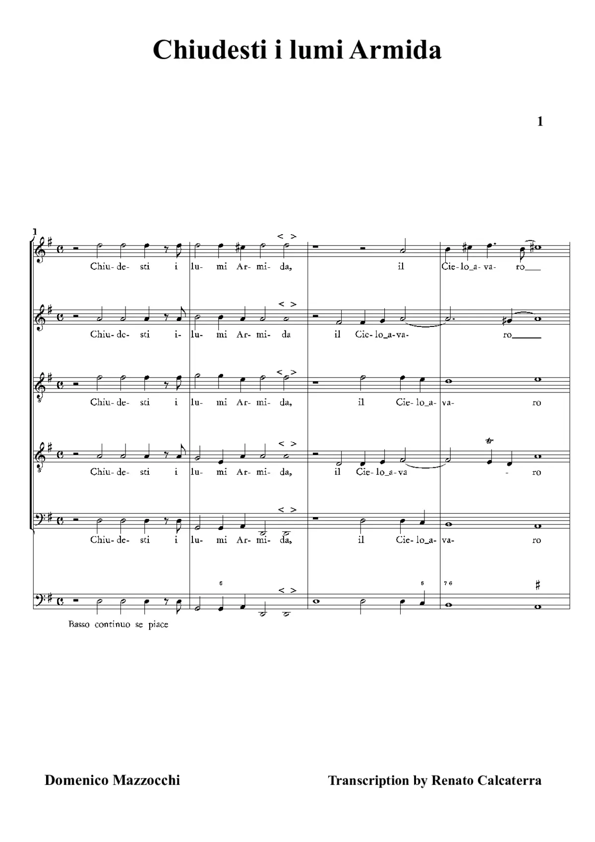 Chiudesti i lumi Armida - Page 1
