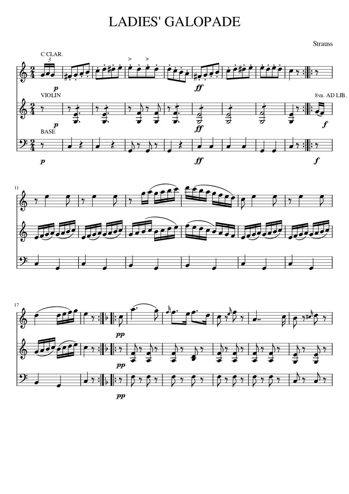 Strauss - LADIES' GALOPADE - Page 1