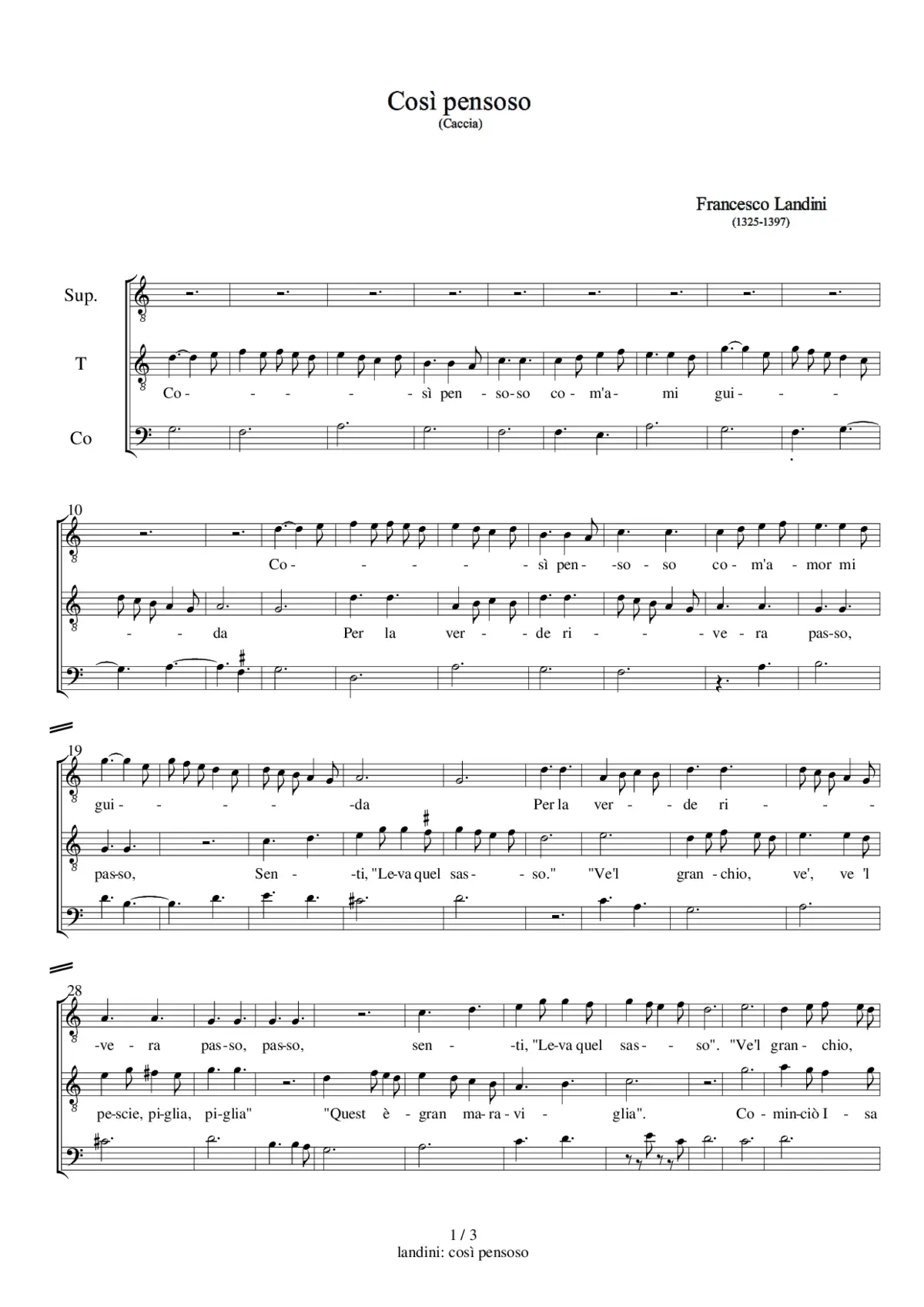 Cosi pensoso - Page 1