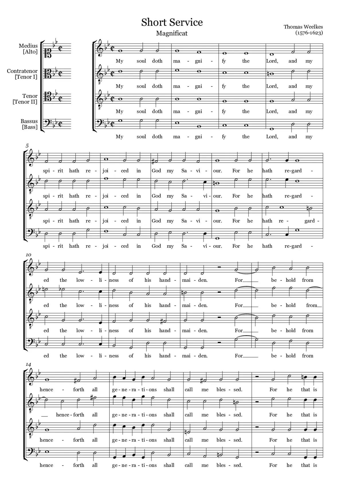 Magnificat and Nunc dimittis from the Short Service - Page 1