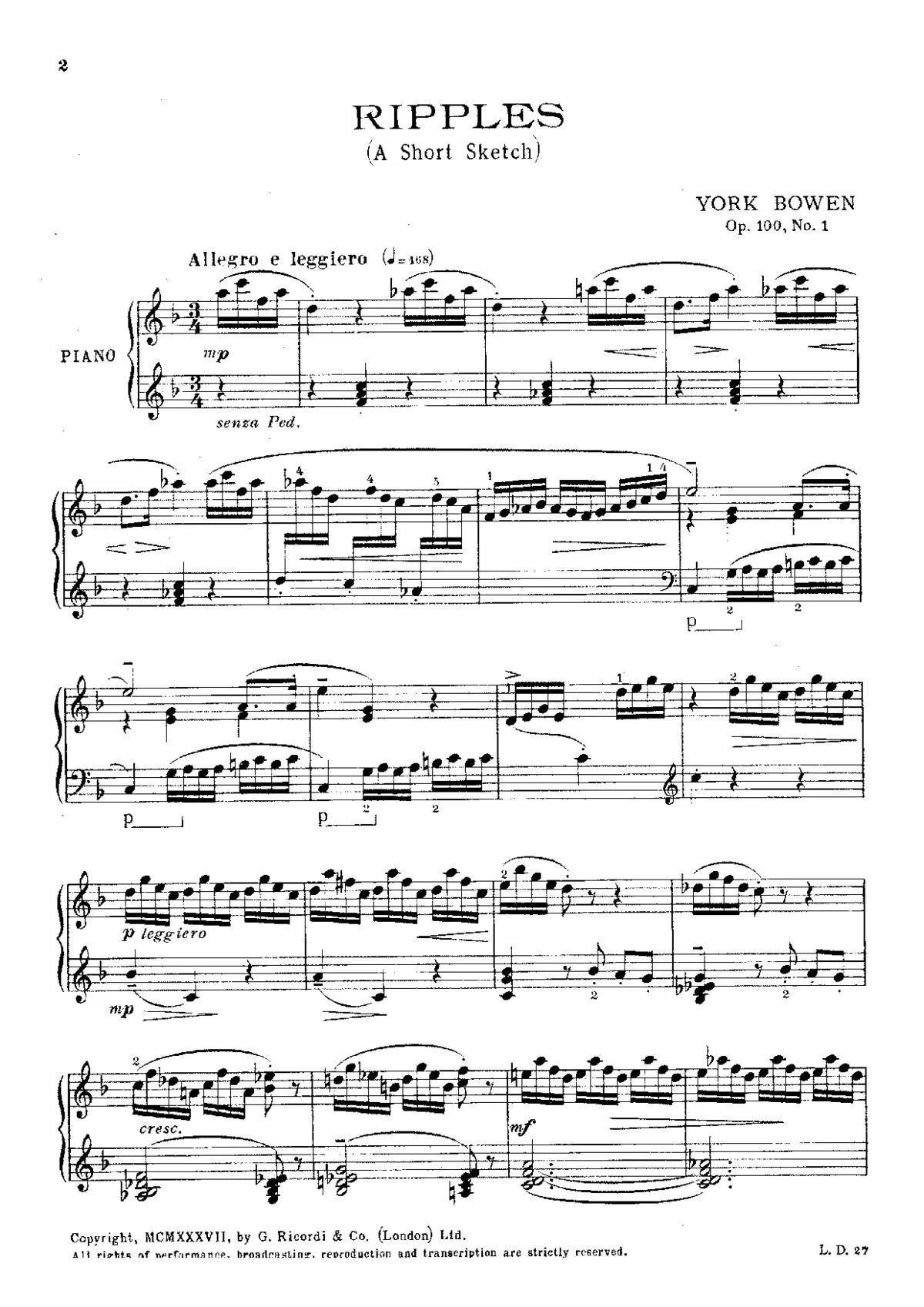 2 Preludes, Op.100 - Page 1