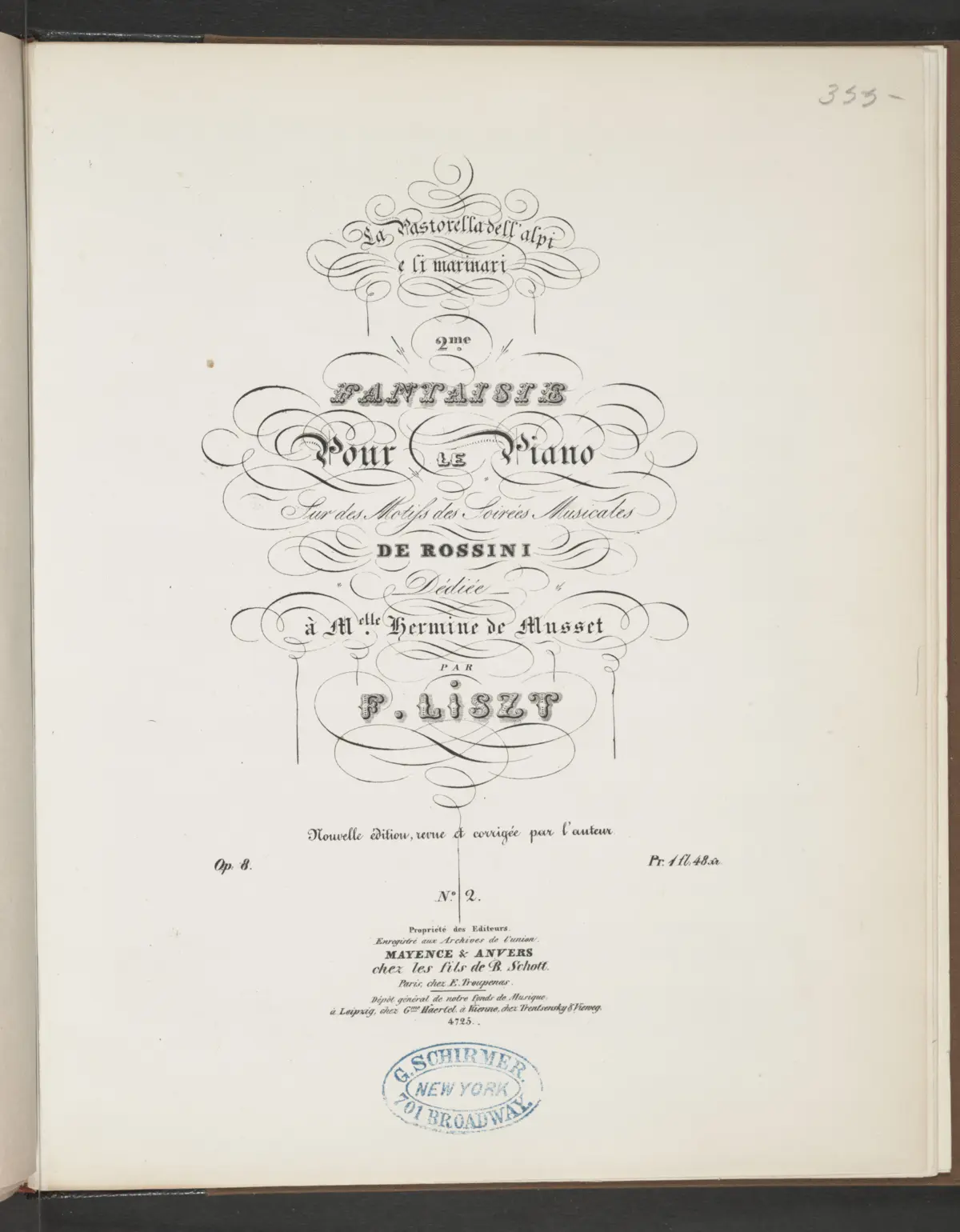 Fantaisie sur des motifs de La pastorella dell’Alpi e Li marinari des Soirées musicales - Page 1