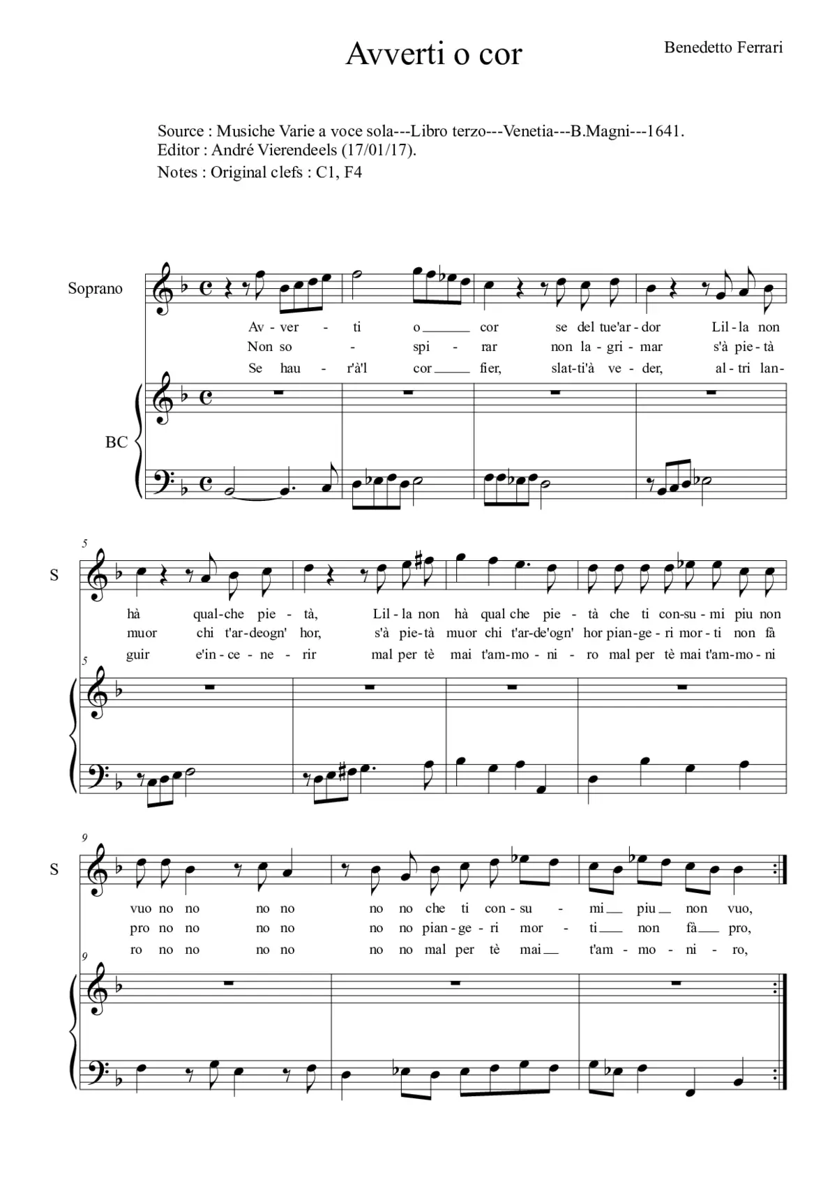 Avverti o cor - Page 1