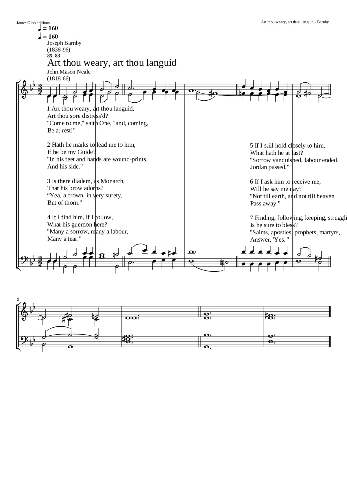 Art thou weary art thou languid - Page 1