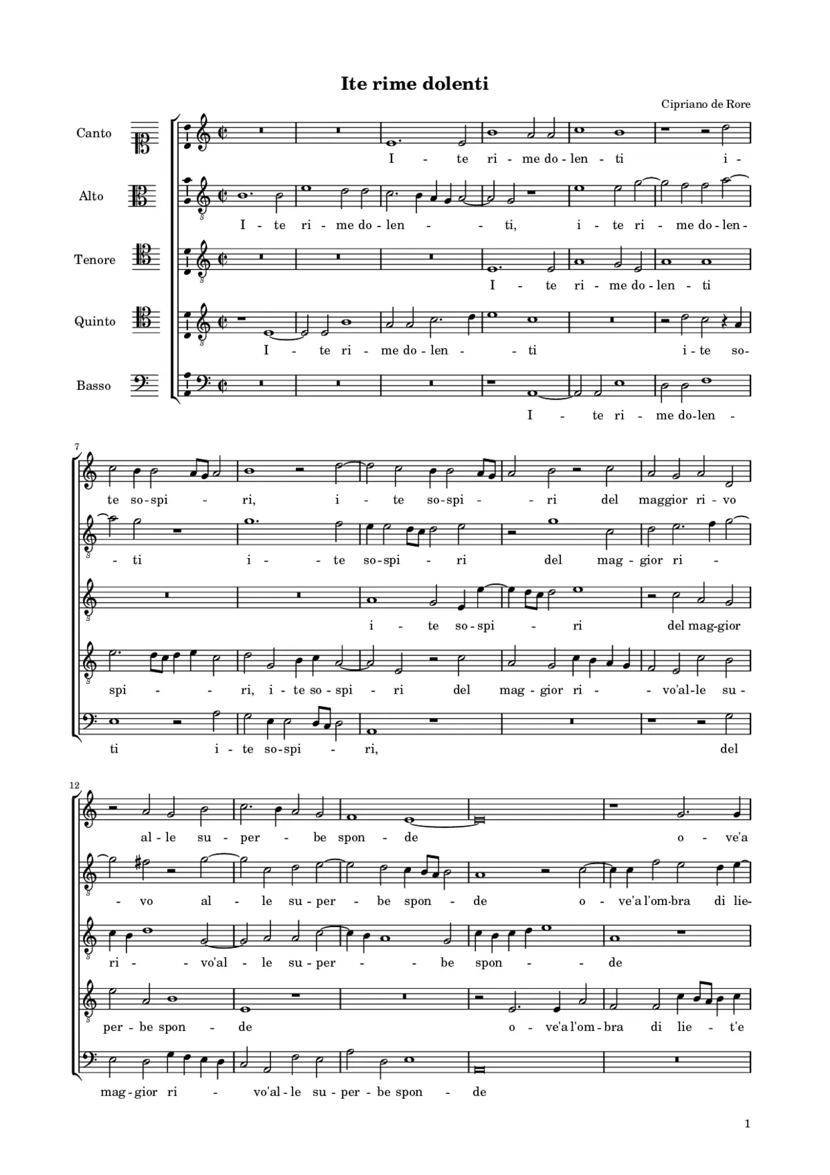 Ite rime dolenti - Page 1