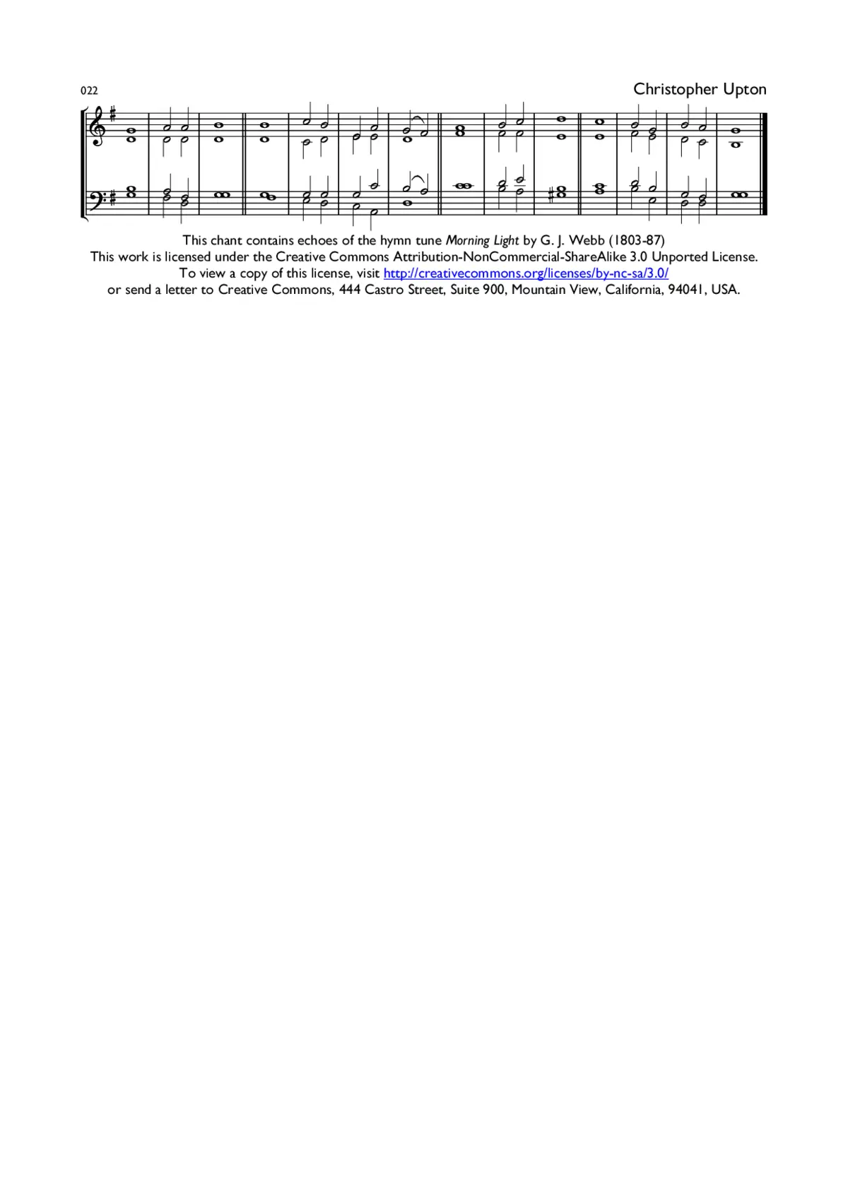 Double Chant 022 in G Major - Page 1