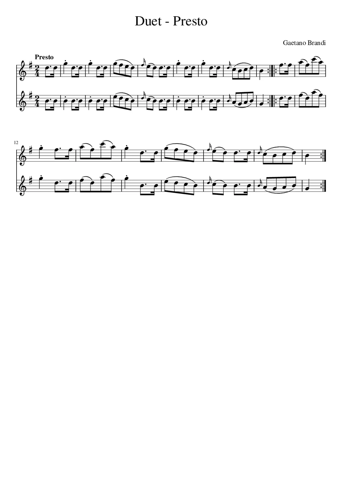 Duet - Presto - Page 1