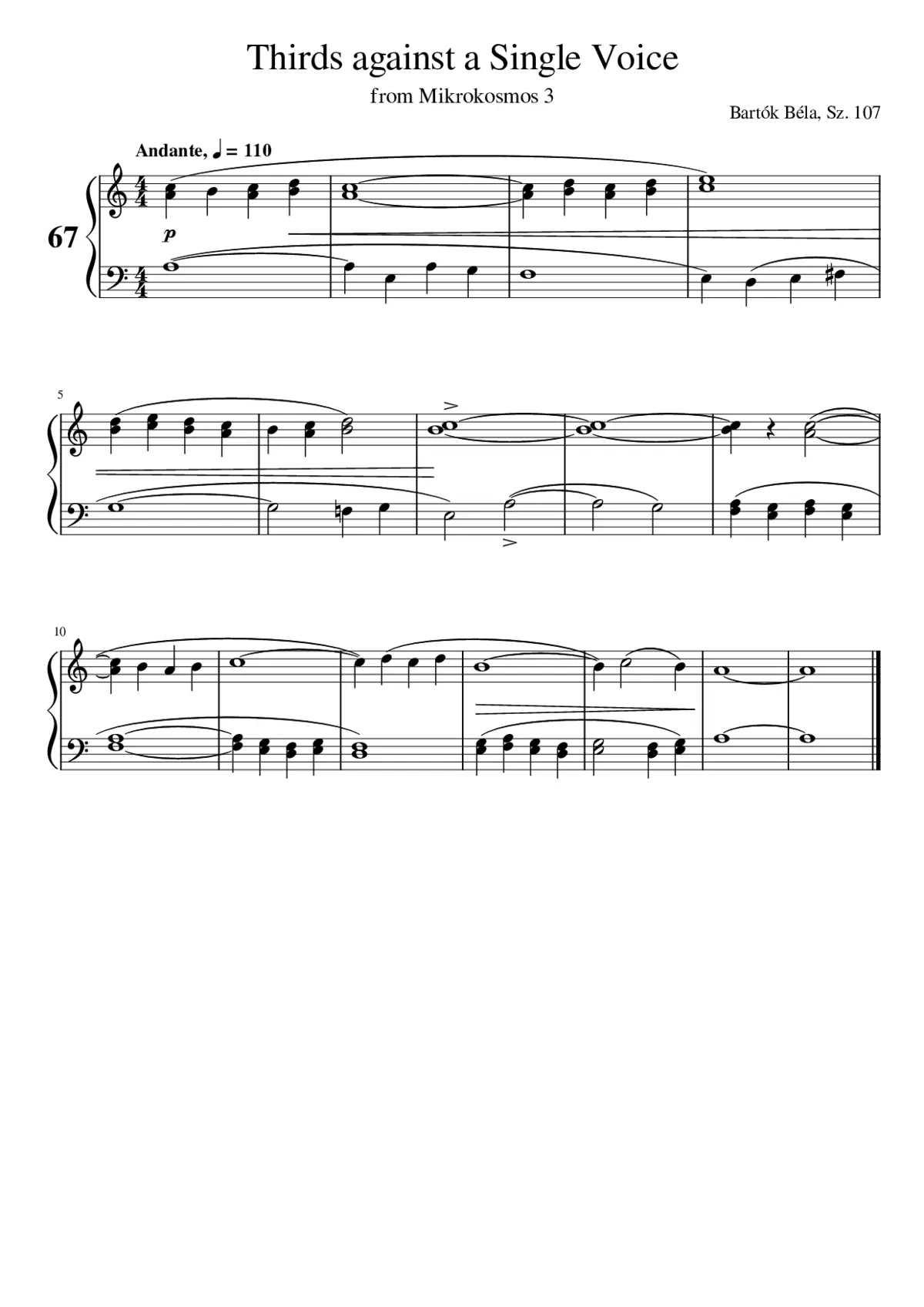 Mikrokosmos Sz.107 - Page 1