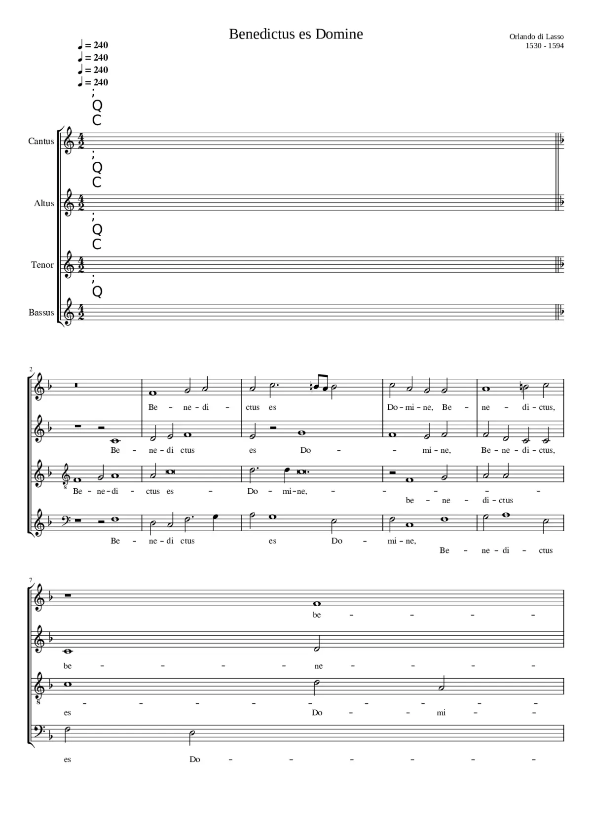 Benedictus es Domine - Page 1