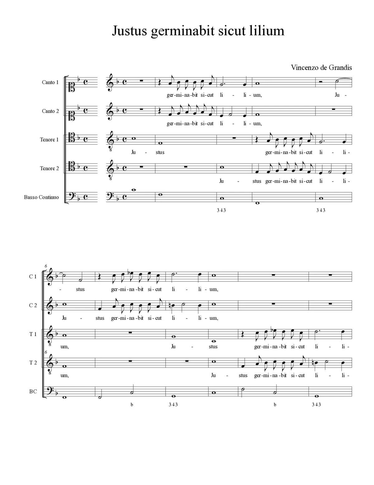 Justus germinabit sicut lilium - Page 1