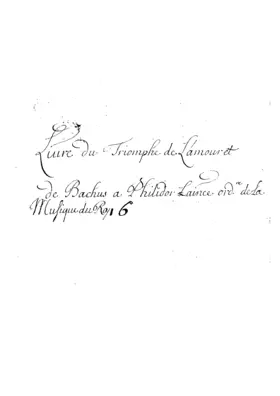 Le triomphe de l'Amour et de Bacchus