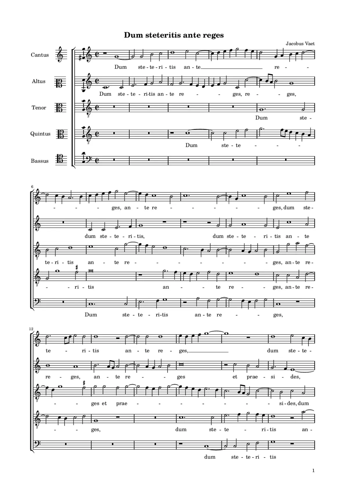 Dum steteritis ante reges - Page 1