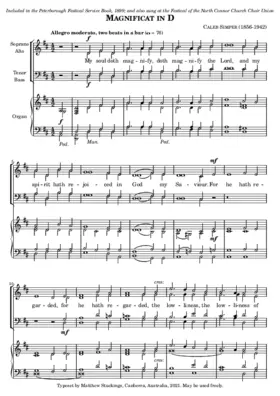 Magnificat and Nunc Dimittis in D