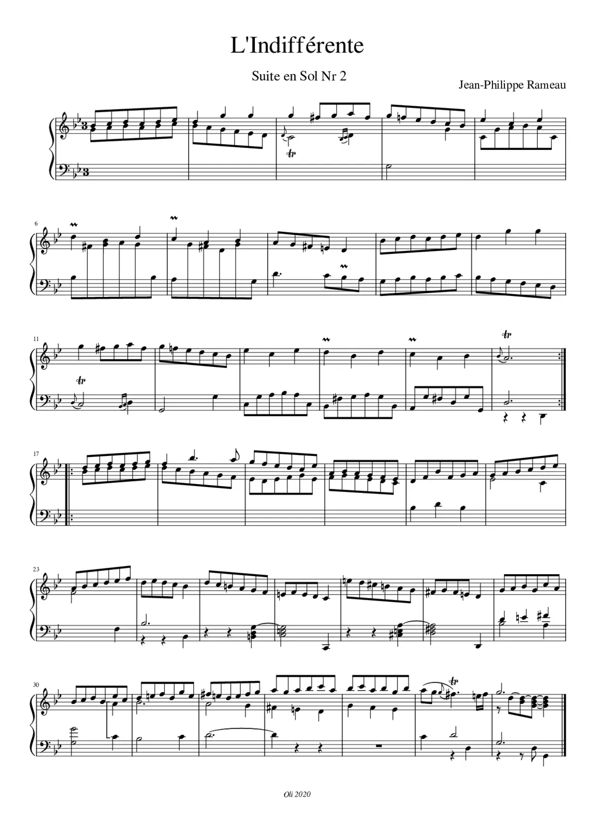 L'Indifférente Suite en Sol - Page 1