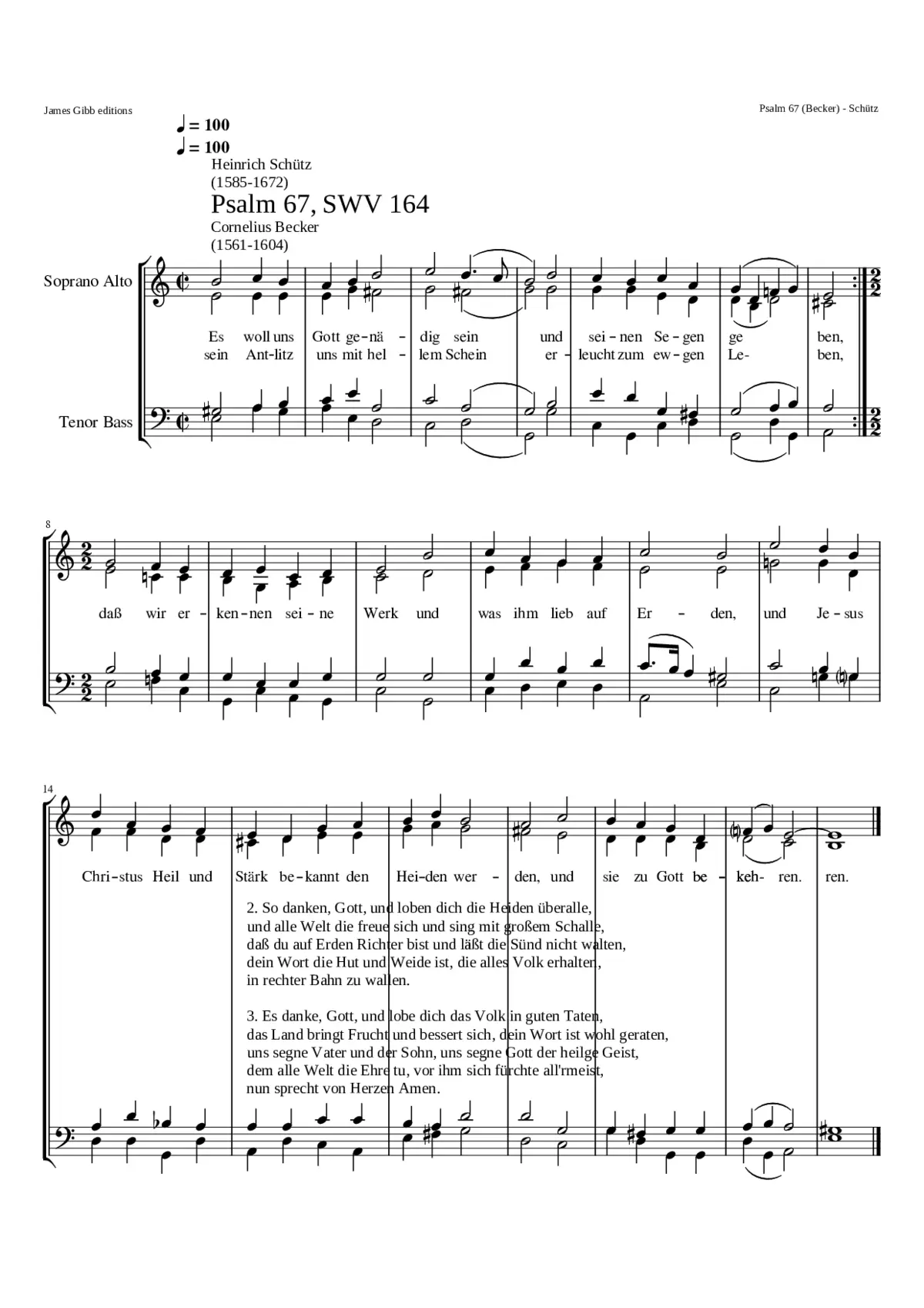 Es woll uns Gott genädig sein SWV 164 - Page 1