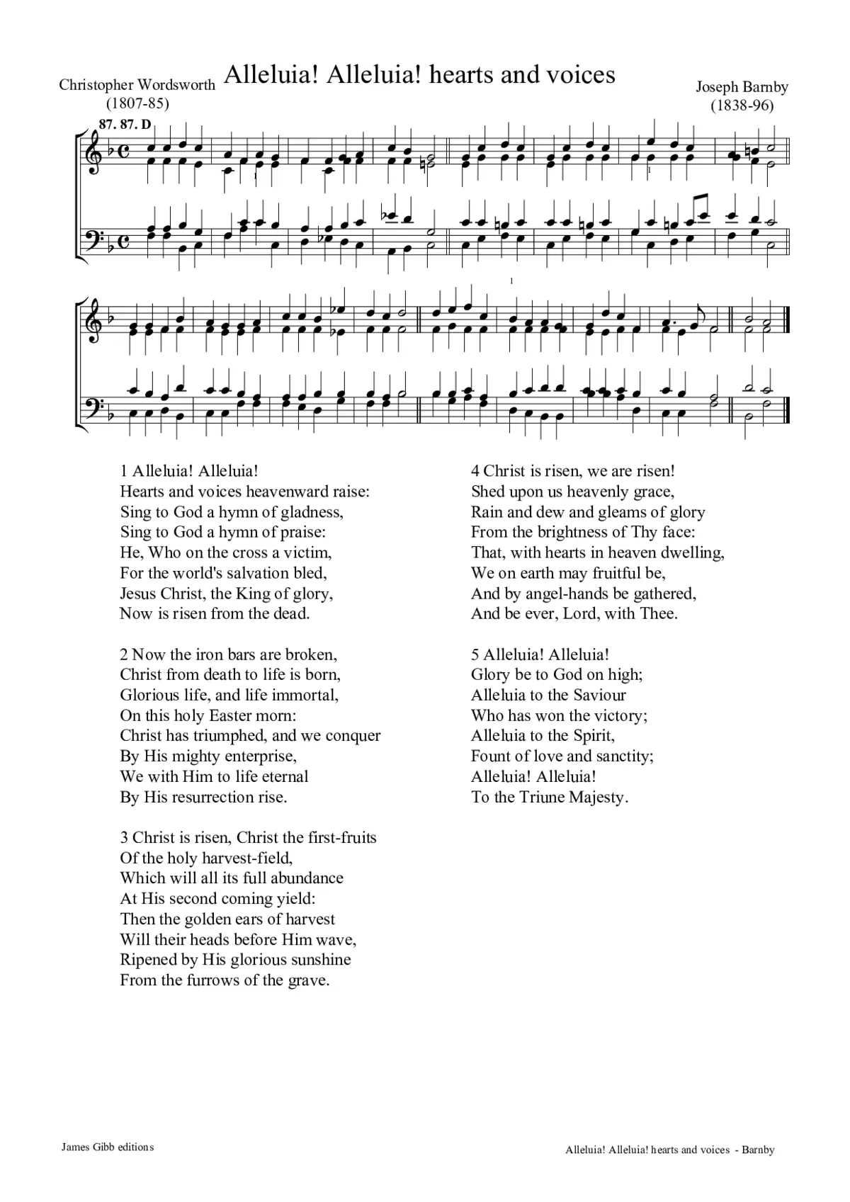 Alleluia! Alleluia! hearts and voices heavenward raise - Page 1