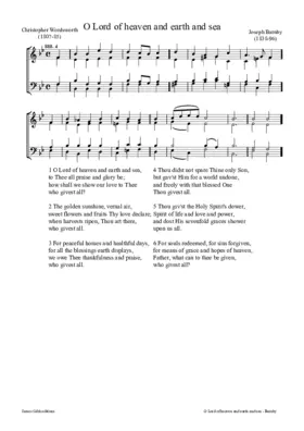 O Lord of heaven and earth and sea