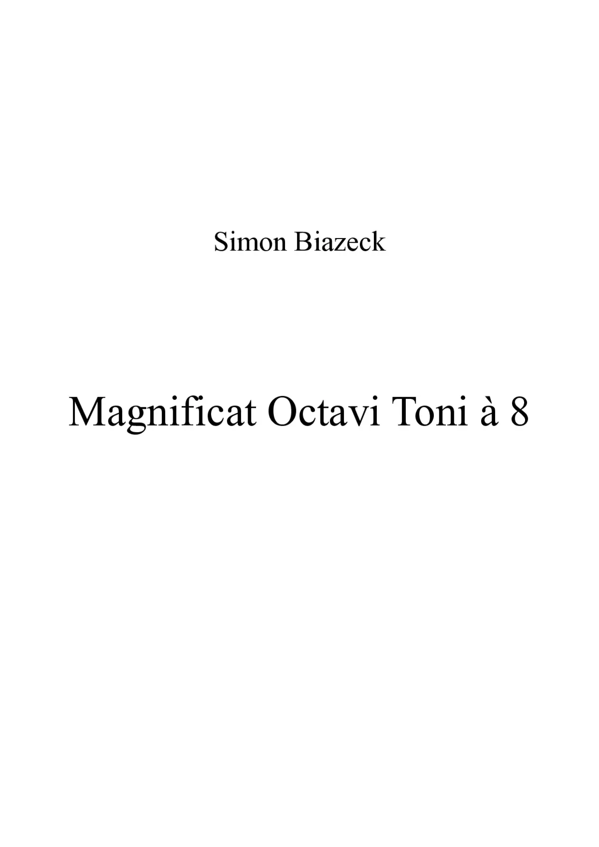 Magnificat Octavi Toni à 8 - Page 1