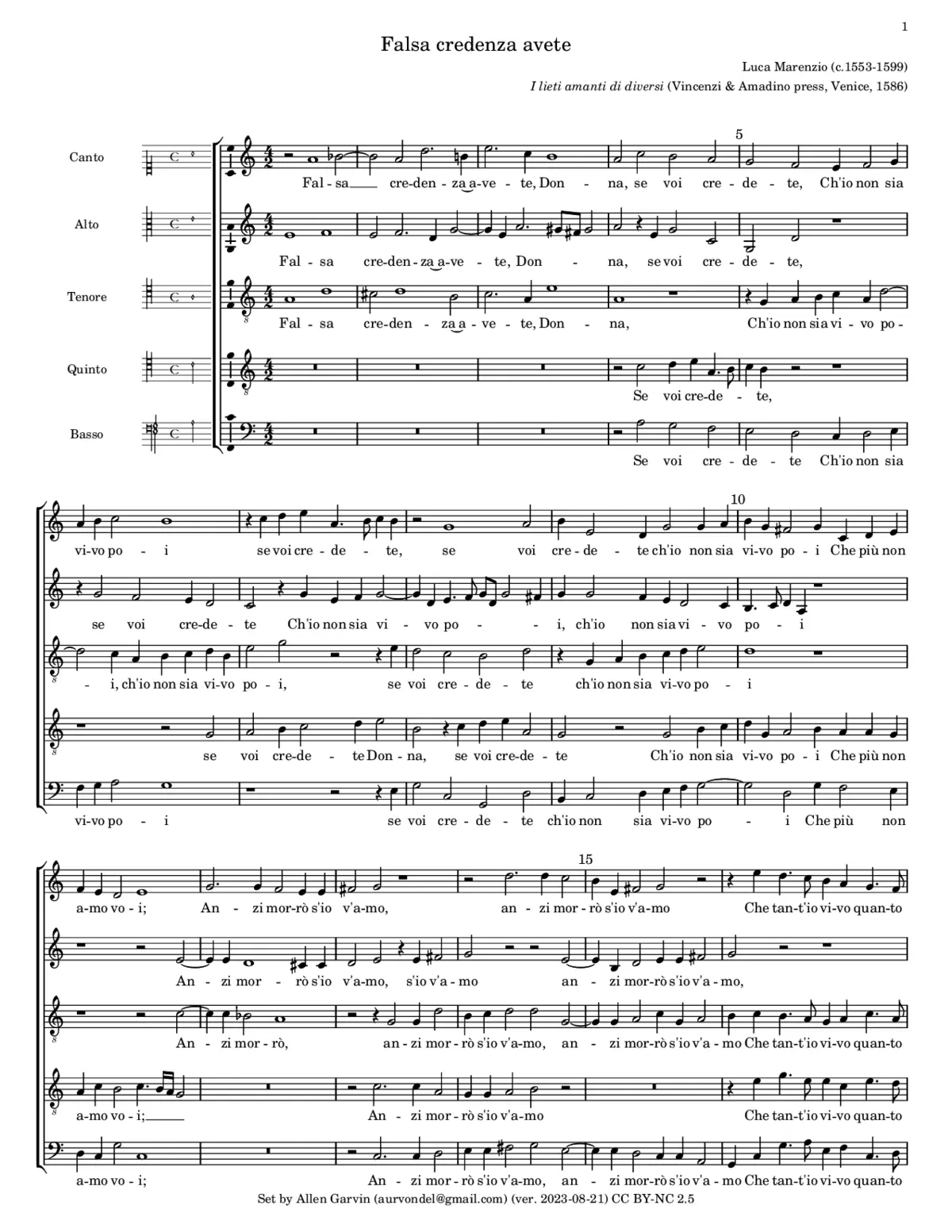 Falsa credenza avete - Page 1