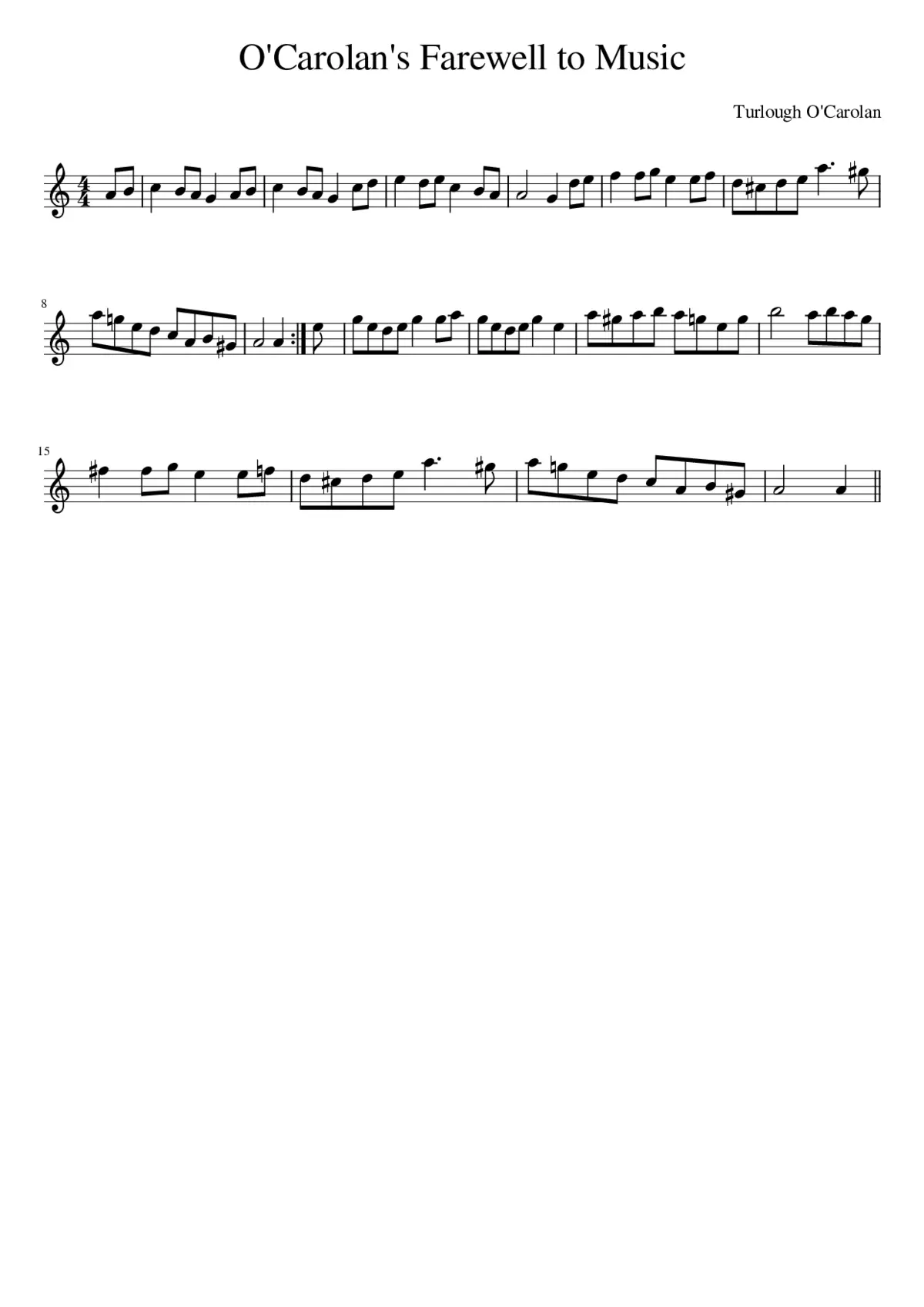 O'Carolan's Farewell to music - Page 1