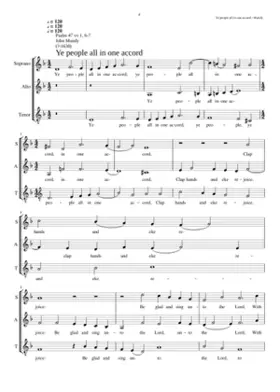 Ye people all in one accord