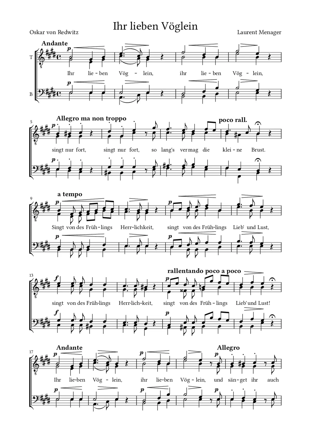 Ihr lieben Vöglein - Page 1