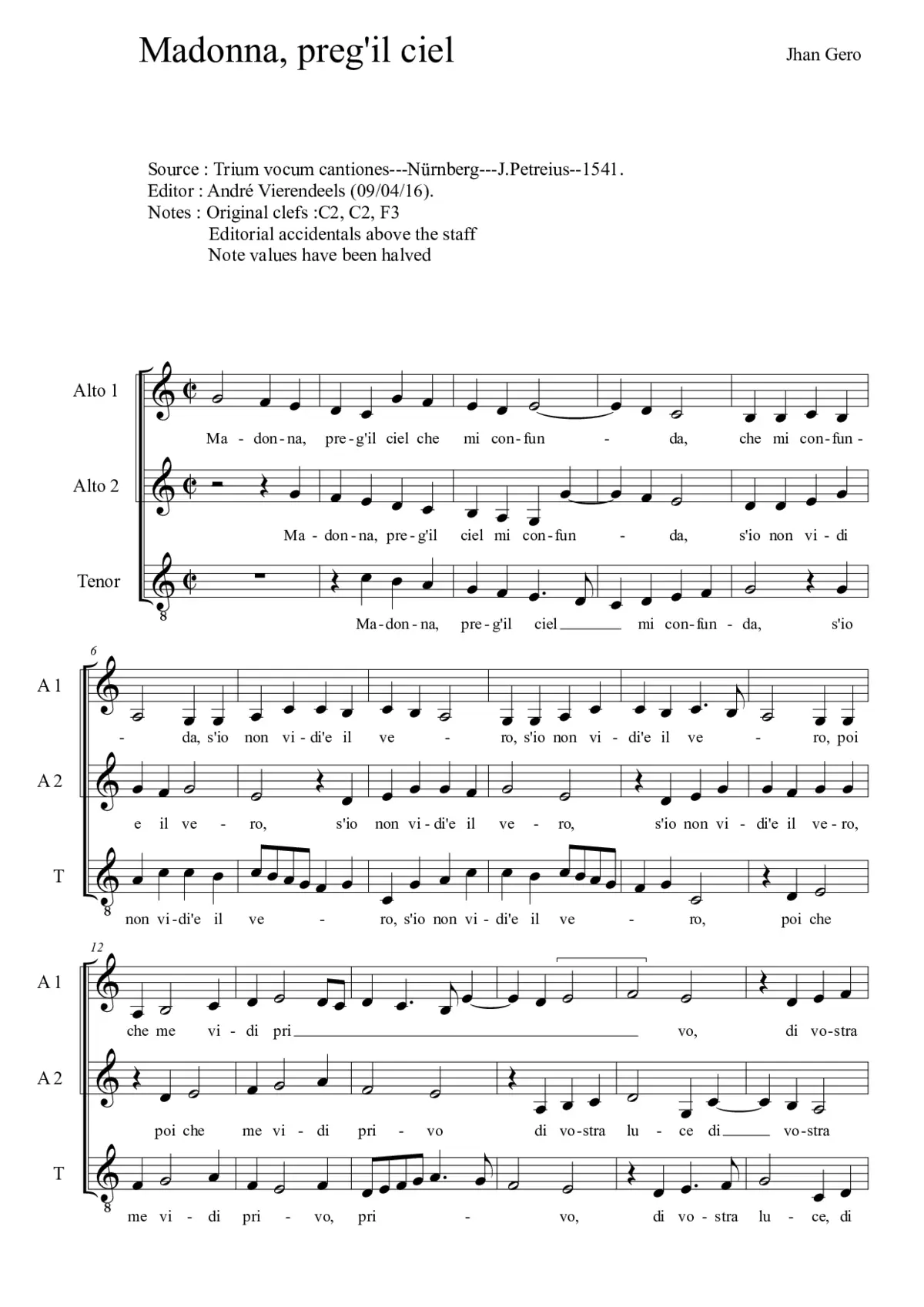 Madonna, preg'il ciel - Page 1