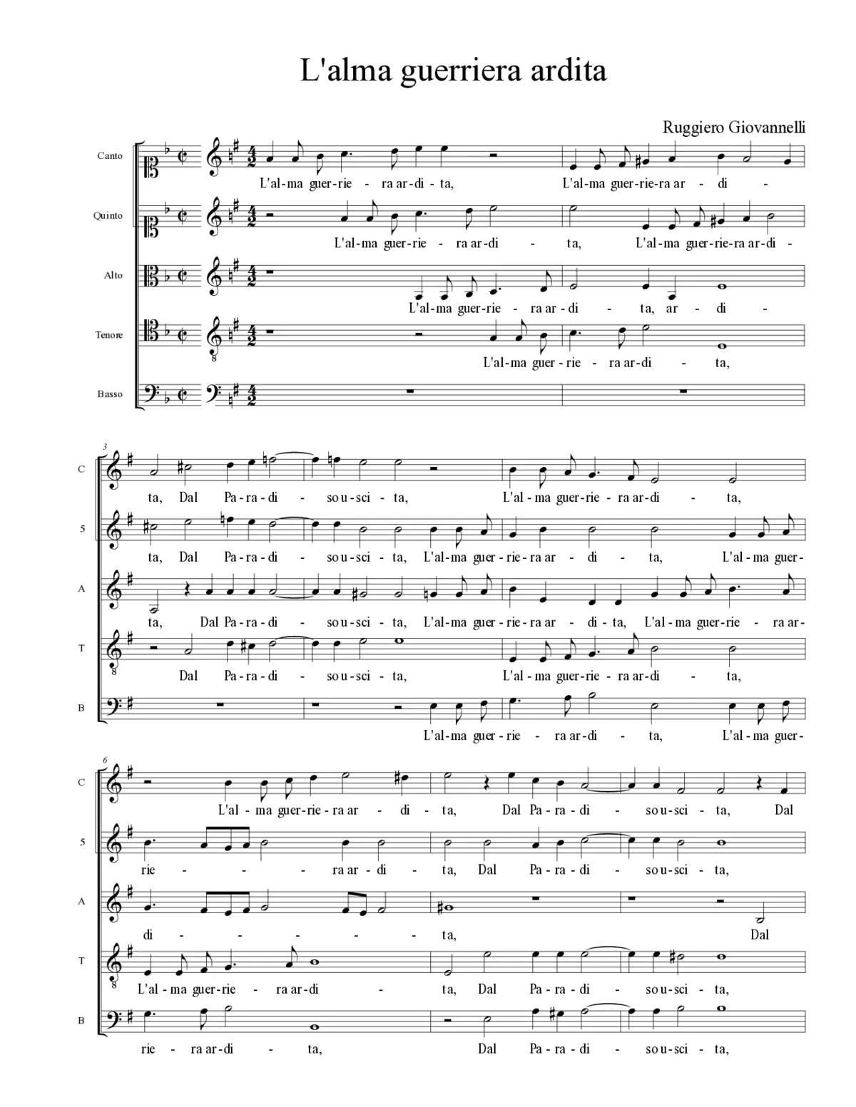 L'alma guerriera ardita - Page 1