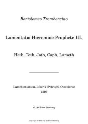 Lamentatio Hieremiae Prophete III.